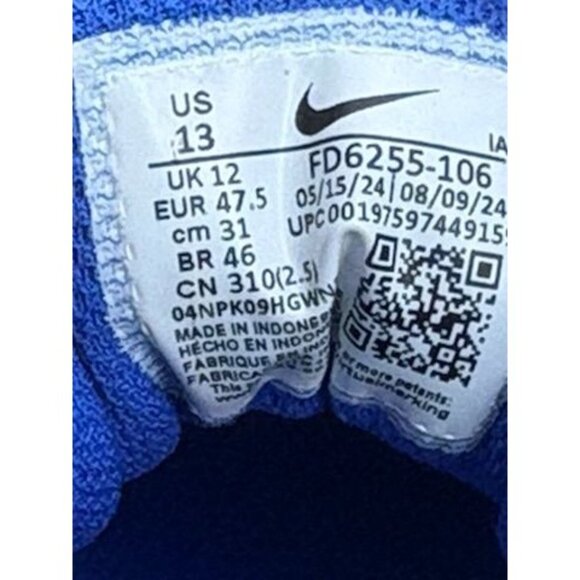 Nike Mens Alpha Huarache Elite 4 Baseball Cleats White/Blue Size 13 - Picture 5 of 6